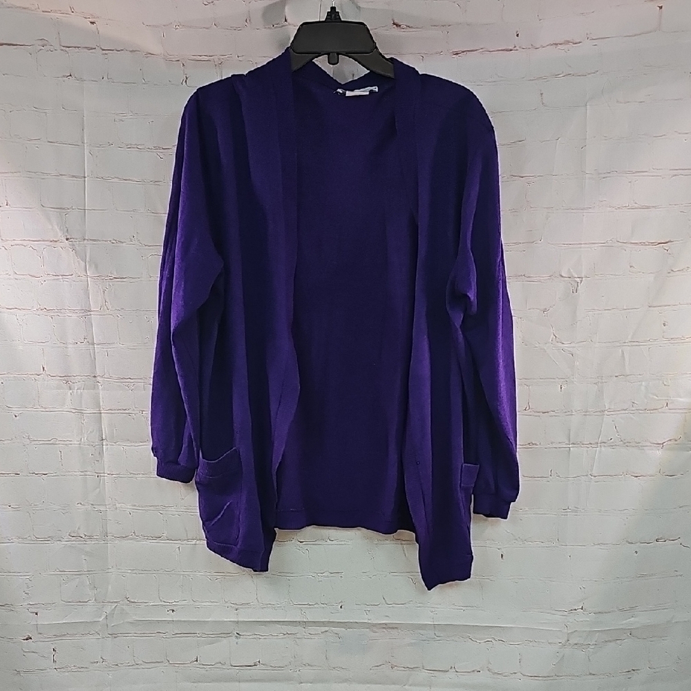 Purple Knit Cardigan Sweater